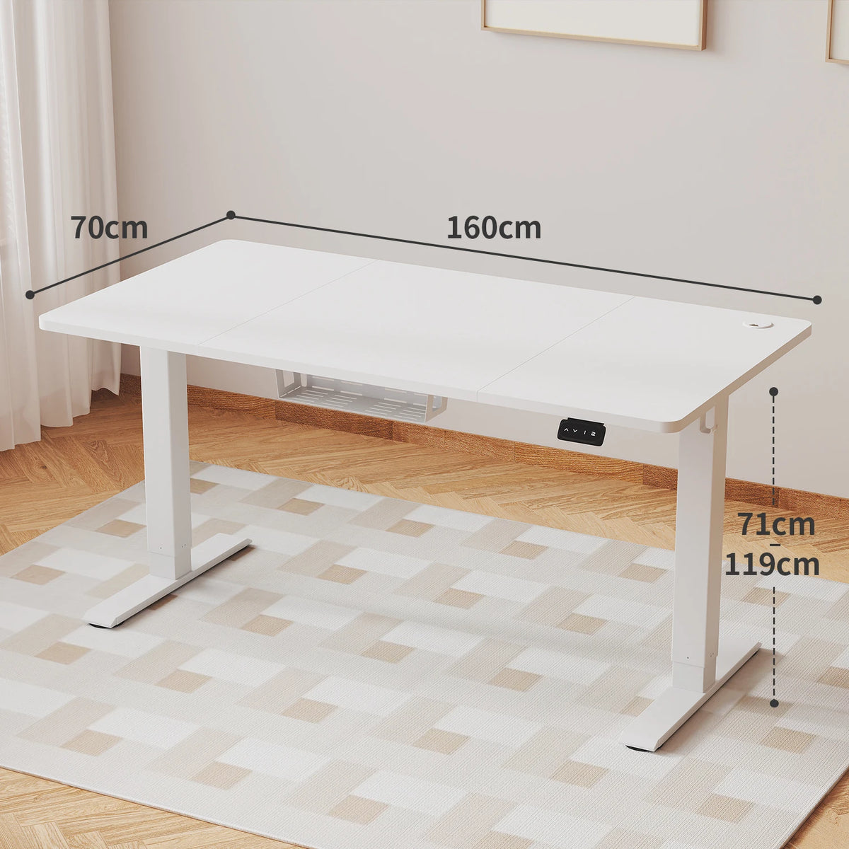 Bureau assis-debout électrique 160x70 cm