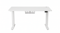 Bureau Confort assis-debout électrique 160x70 cm, plateau blanc, fond blanc
