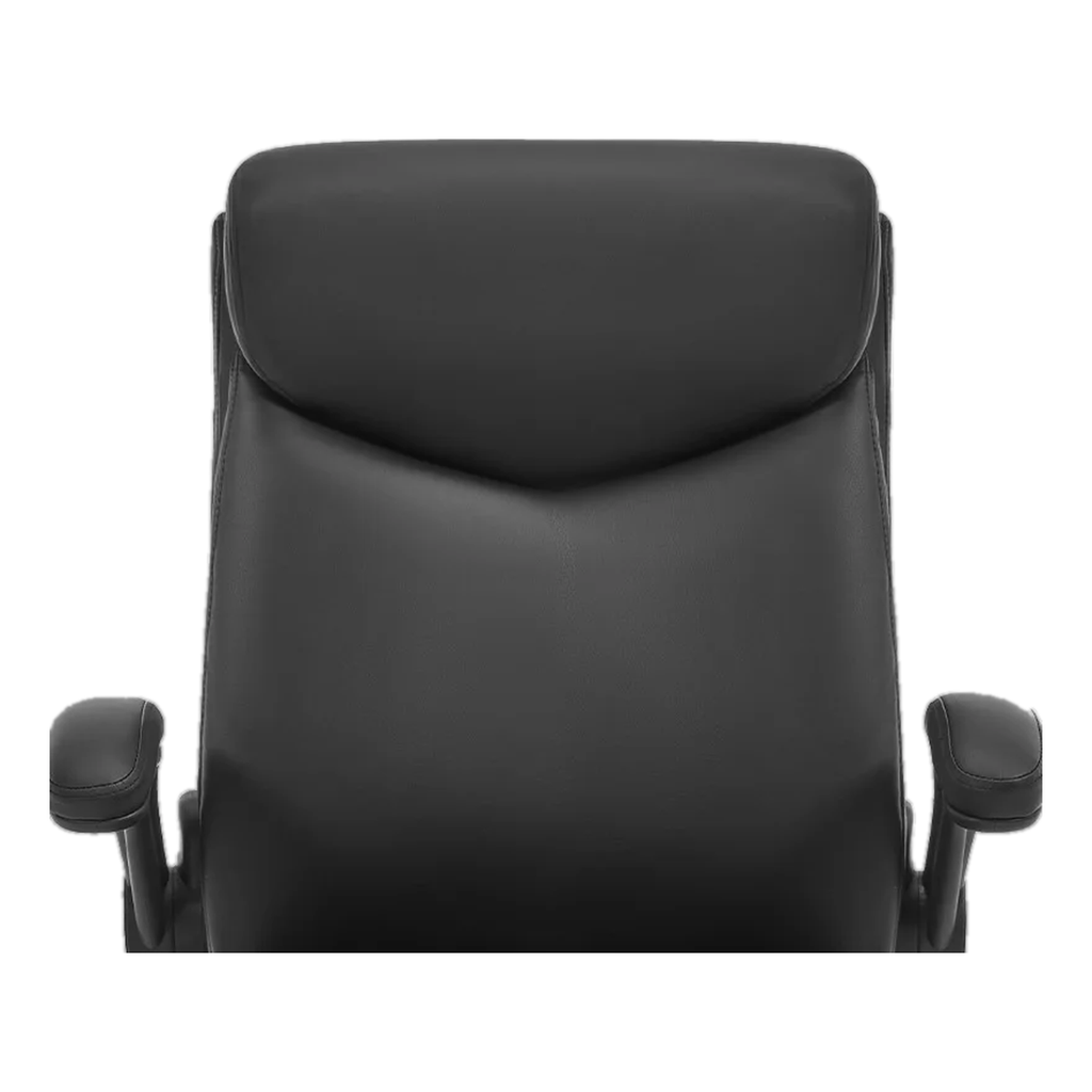 Chaise Ergonomique Confort — Noir simili cuir — dossier haut matelassé en simili cuir
