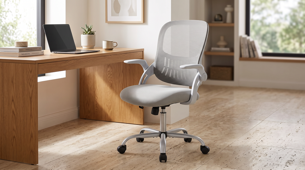 Chaise Ergonomique Essentiel Gris - Lifestyle Travertin