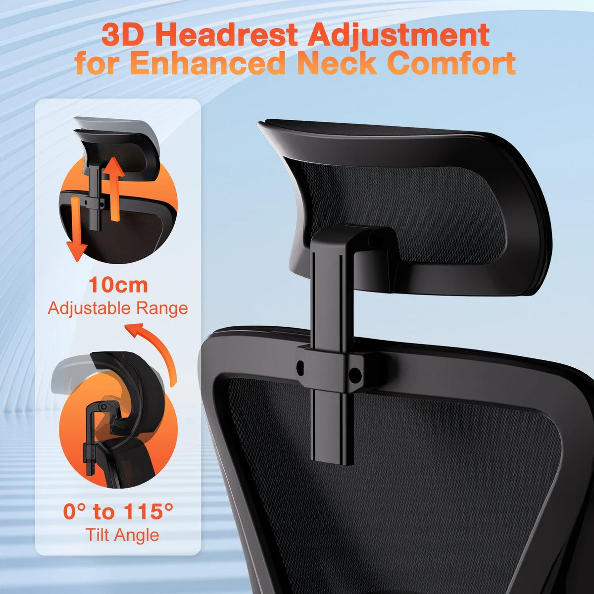 Chaise Ergonomique Signature — Appui-tête réglable en hauteur et inclinaison