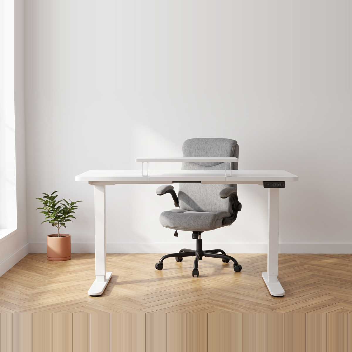 Bureau Signature — Assis-Debout Électrique 160×70 cm avec Étagère Écran Intégrée